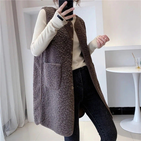 sleeveless boa coat