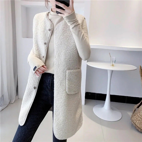 sleeveless boa coat