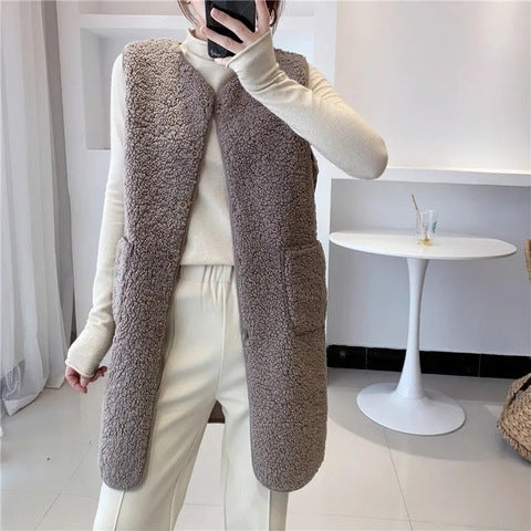 sleeveless boa coat